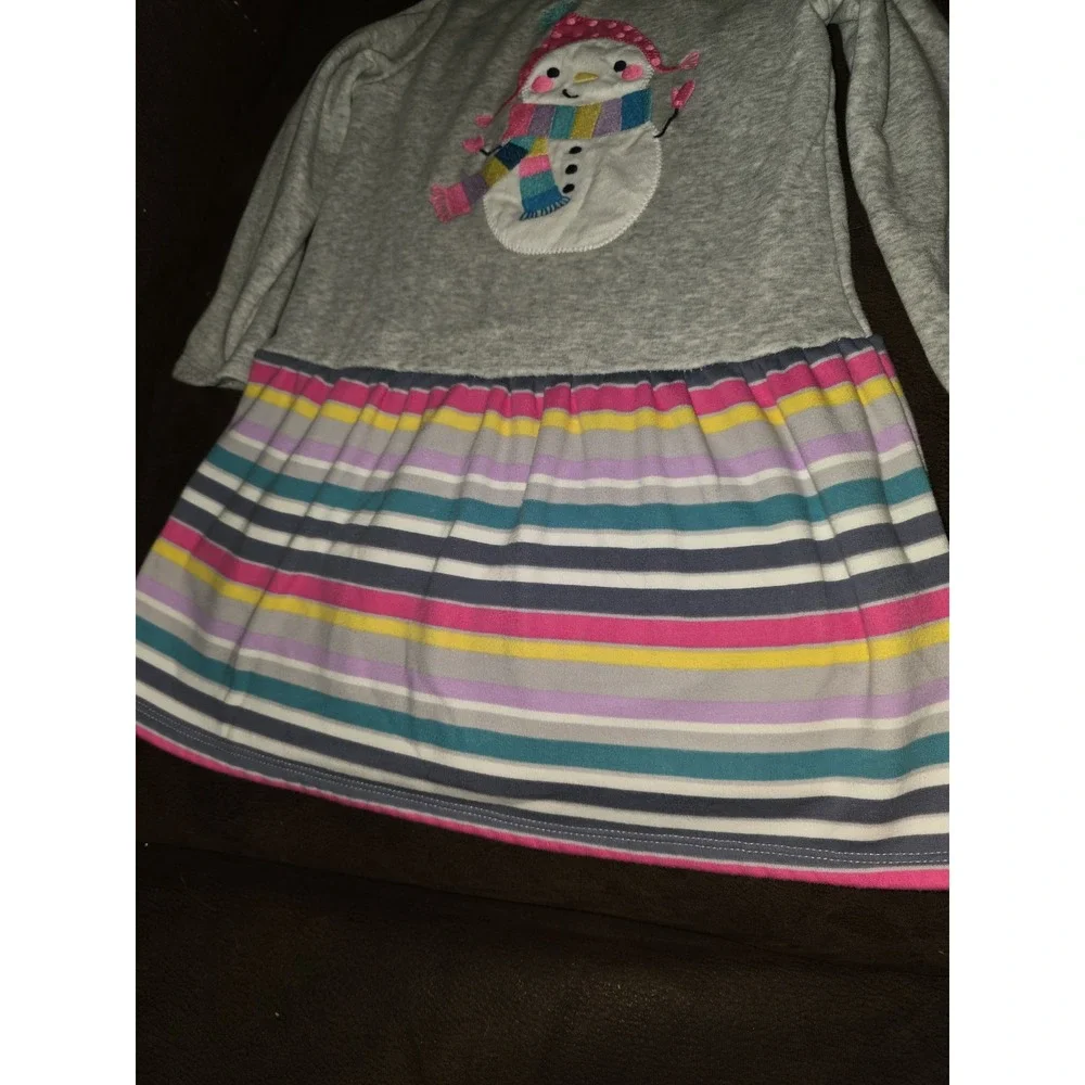 Gymboree mix and‎ match snowman colorful striped dress size 4t